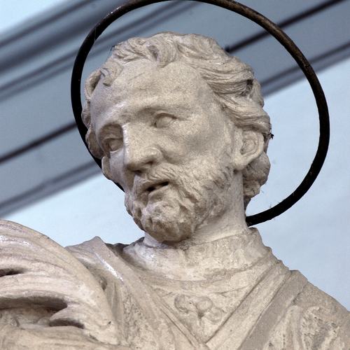 Chiesa parrocchiale di Variano, Sebastiano Pischiutti, San Valentino, particolare, Altare maggiore, 1735