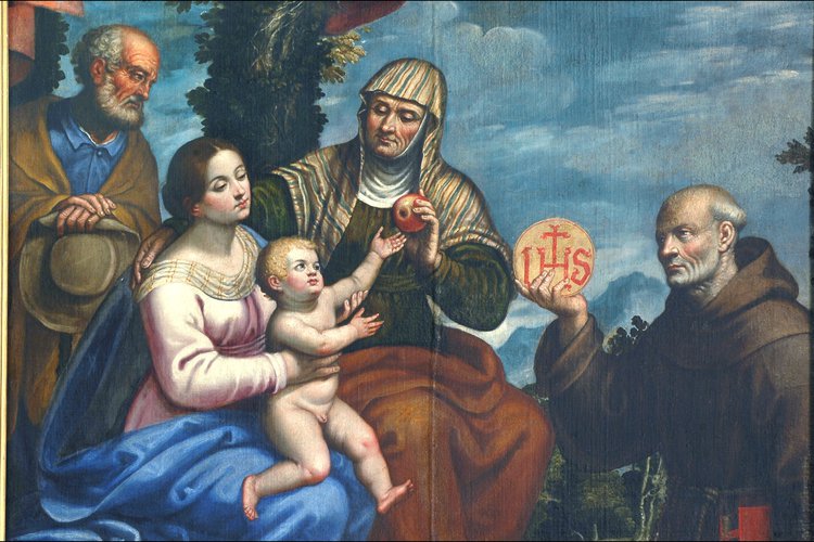 Eugenio Pini: La Sacra Famiglia, 1645; particolare