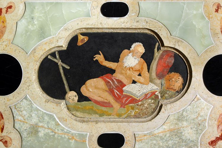 Altare della Sacra Famiglia, particolare del paliotto , 1684