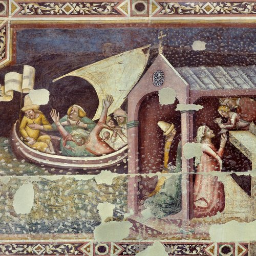 Vitale Da Bologna, Storie di San Nicolò, affresco nell'omonima cappella, 1349, particolare