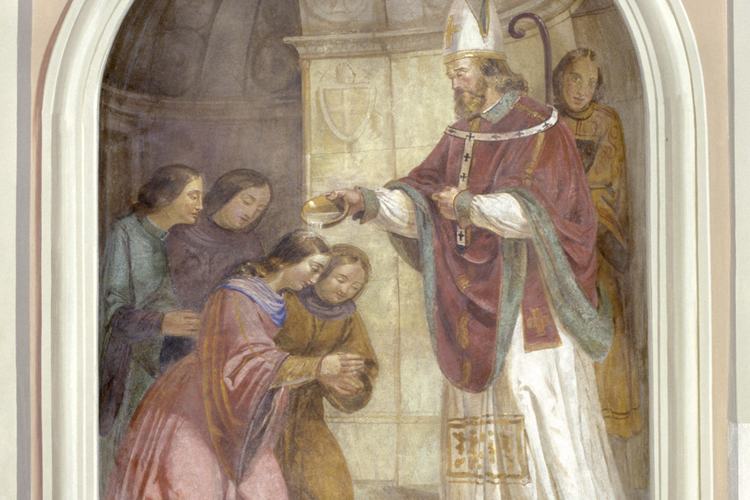 Chiesa di San Lorenzo martire di Talmassons, Rocco Pittaco, Battesimo delle Vergini "Aquileiesi", 1850