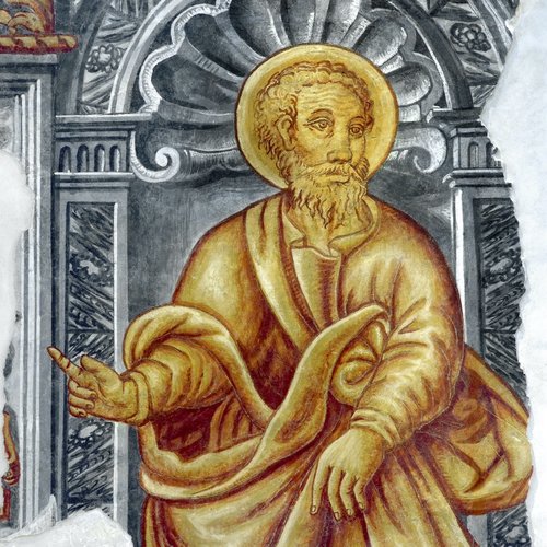 Duomo Udine, controfacciata, frammenti di affreschi