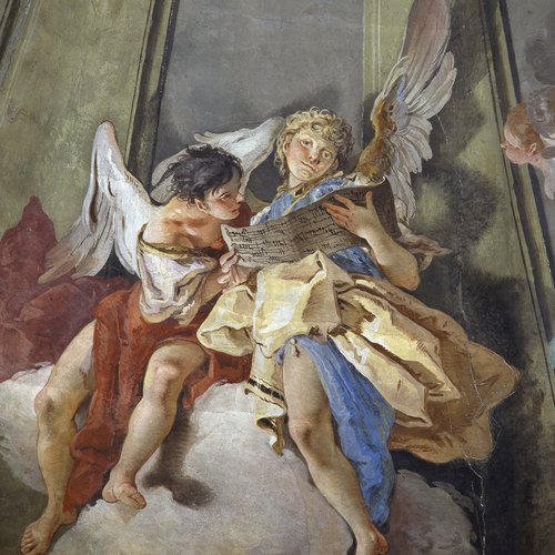 Giambattista Tiepolo, Angeli cantori, volta della cappella del SS. Sacramento, 1726