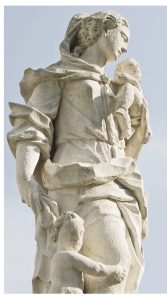 La Carità, sec. XVIII, particolare.