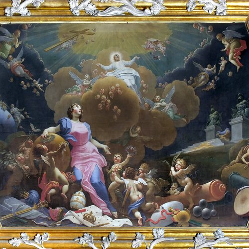 Louis Dorigny, pareti del coro, tela con Trionfo del Salvatore nell’Ascensione, Duomo Udine